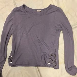 Lace up long sleeve shirt